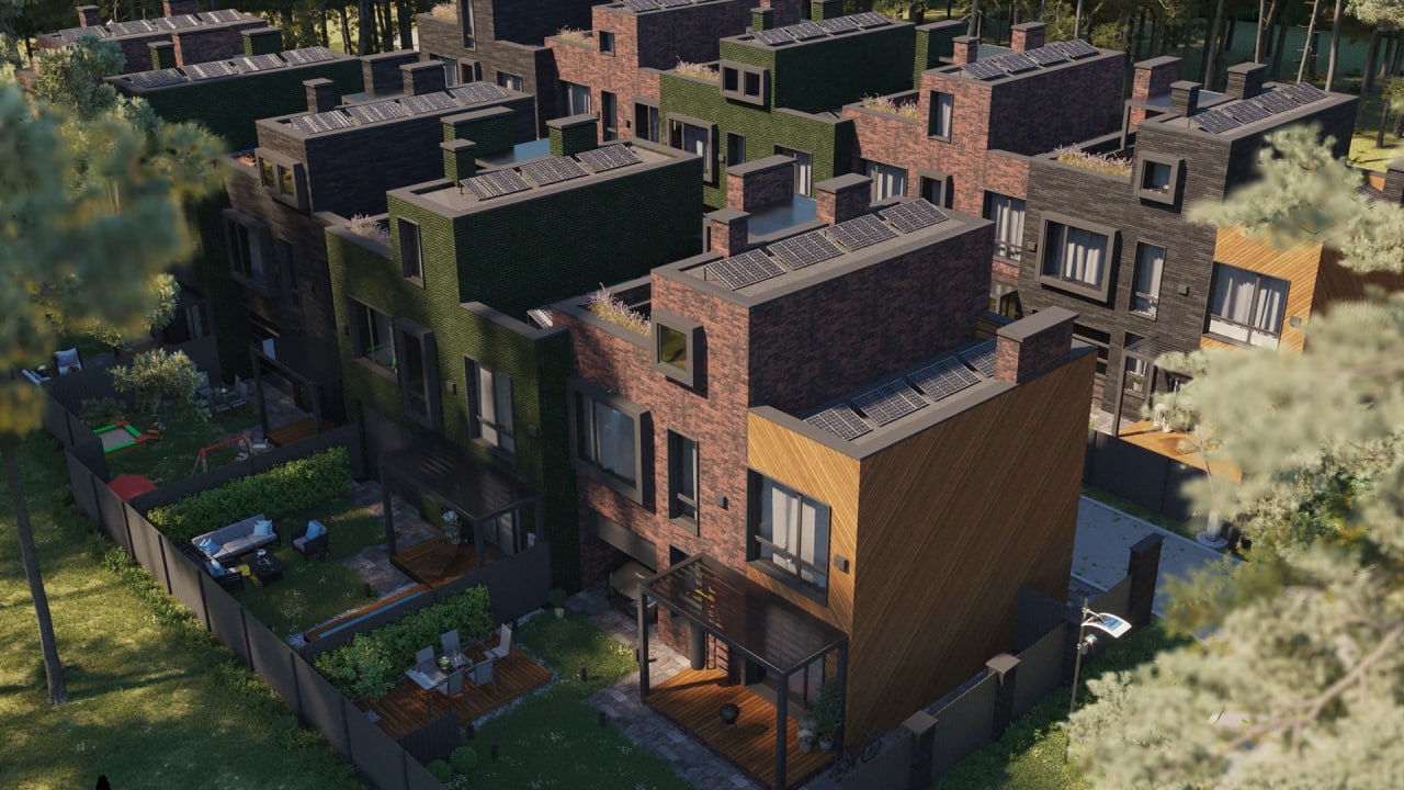 Вид зверху на будинки Madera House