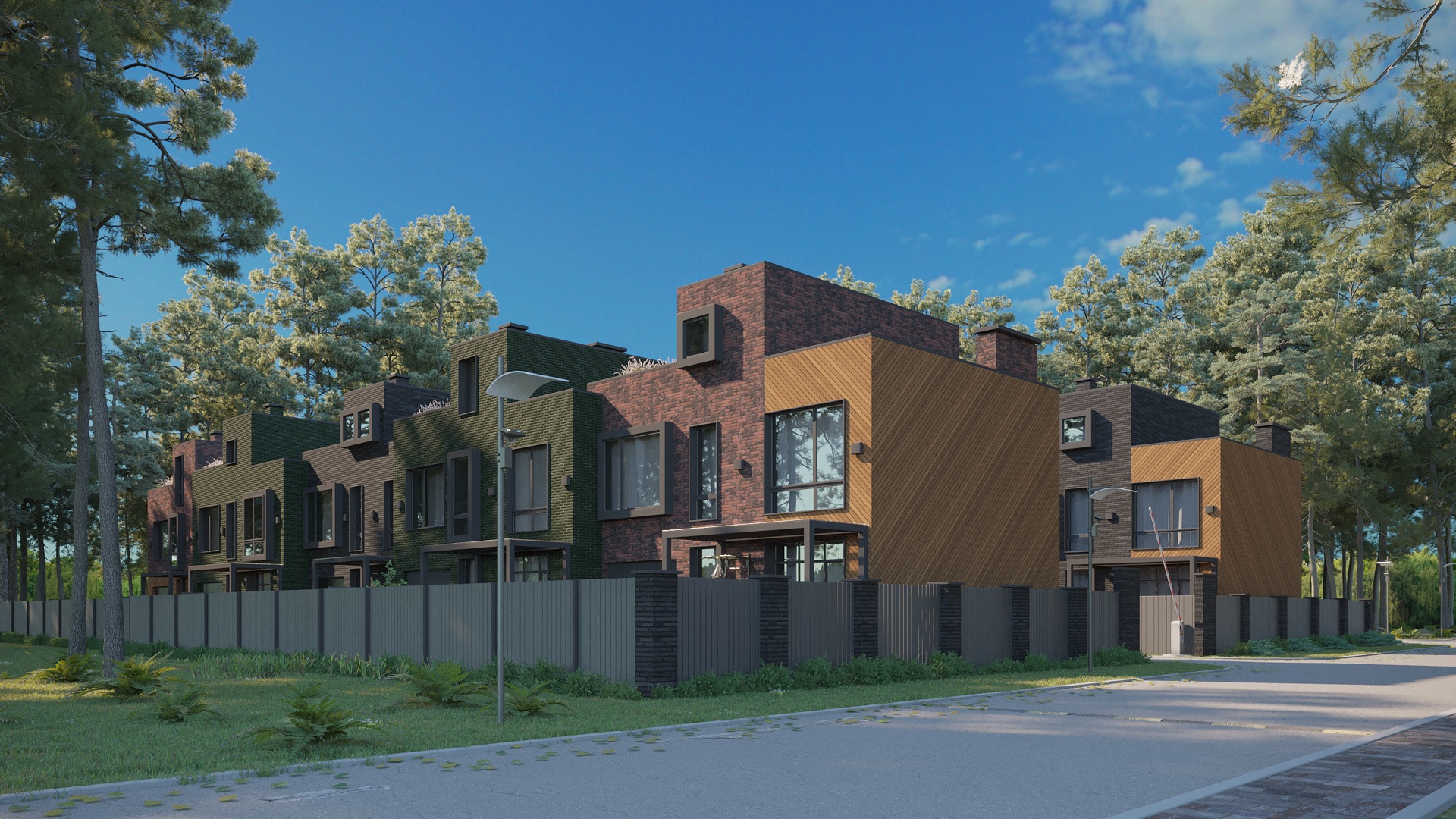 Офіційний рендер таунхаусів Madera House біля лісу